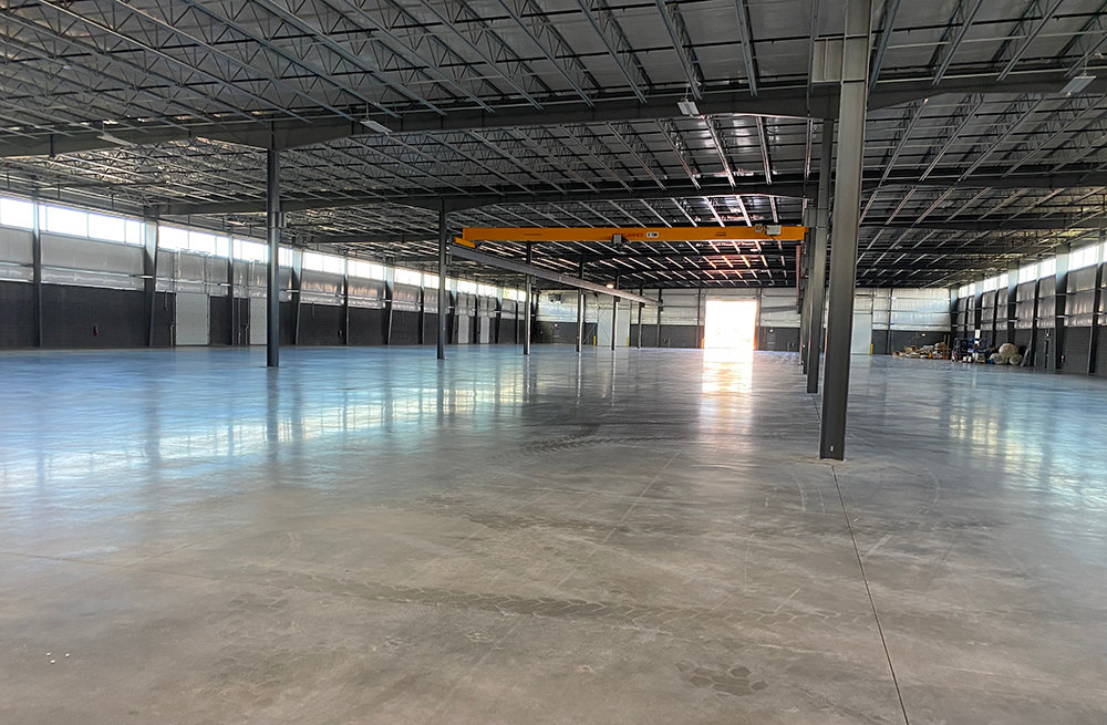 Warehouse space located on the first floor of the Stewart Logistics Center.